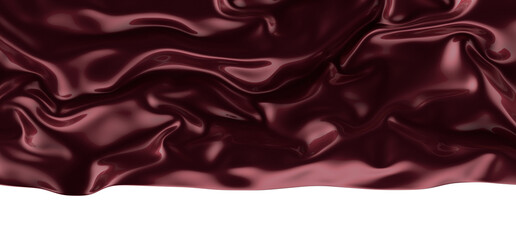 Waving satin cloth isolated on transparent background