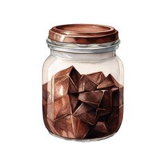 Jar of Chocolate with Lid. AI Generated Image