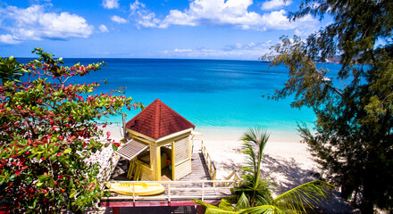 Lifeguard Hut, Grand Anse Beach, Grenada - obrazy, fototapety, plakaty