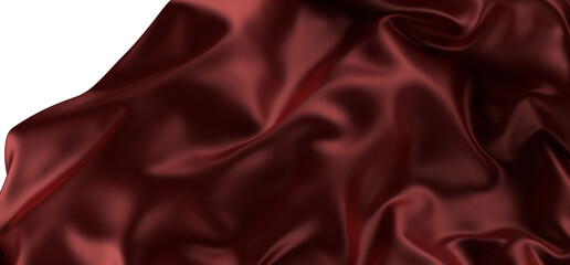 Smooth elegant red cloth on grey background