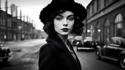 A woman in a vintage 1920s style. 
