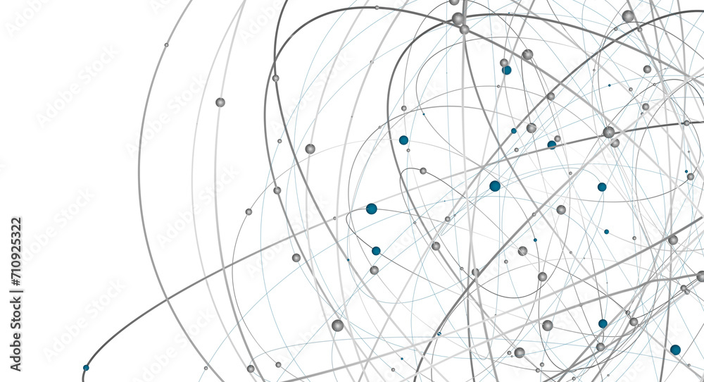 Poster gene lines and nodes, biological gene structure, 3d rendering.