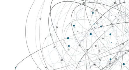Gene lines and nodes, biological gene structure, 3d rendering.