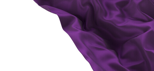 purple ribbon silk cloth fly cloth floating fabric background, 3d rendering