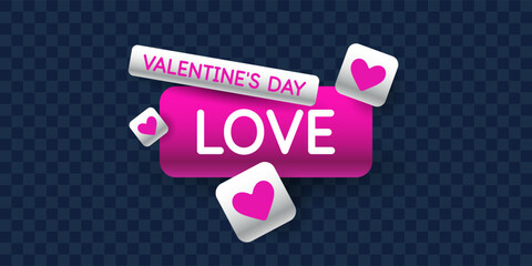 A cute romantic poster. An illustration for the Valentine's Day holiday. Elements for the design.