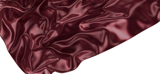 Waving satin cloth isolated on transparent background