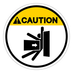 Caution Body Crush Force From Side Symbol Sign, Vector Illustration, Isolate On White Background Label .EPS10