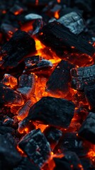 Close-up of Pile of Coal for Industrial Use