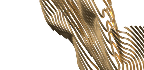 Golden Dimension: Abstract 3D Gold Cloth Illustration with Depth and Dimension