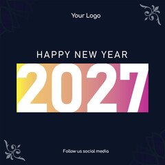 New year 2027 design vector happy new year 2027 logo design background