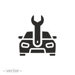 auto repair station icon, car service, flat symbol on white background - vector illustration