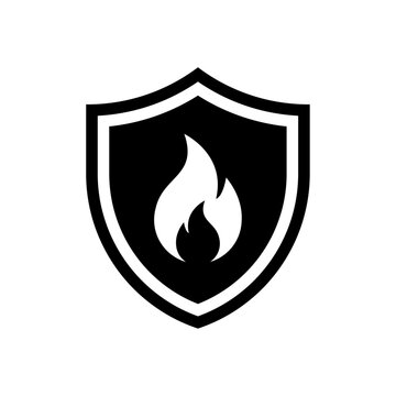 Shield with fire icon