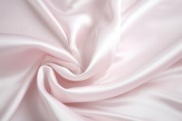 Closeup of pink silk fabric with gentle folds
