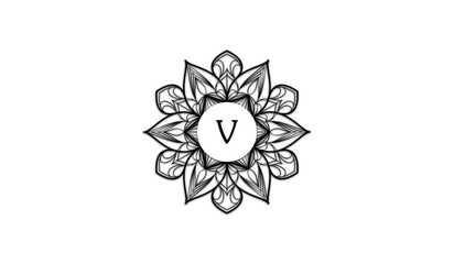 Luxury Retro Flower Alphabetical Logo