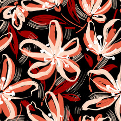 Seamless floral pattern. Fabric and packaging design.