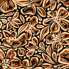 Seamless floral pattern. Design for wallpaper, fabric, wrapping paper, cover and more.