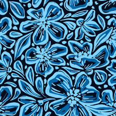 Seamless floral pattern. Design for wallpaper, fabric, wrapping paper, cover and more.