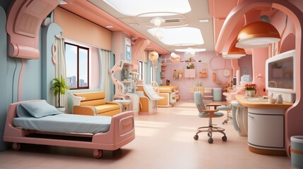 Pediatric hospital room interior design