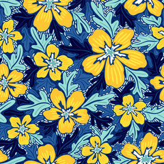 Seamless pattern with flowers. Design for textiles, souvenirs, fabrics, packaging and greeting cards and more.