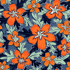 Seamless pattern with flowers. Design for textiles, souvenirs, fabrics, packaging and greeting cards and more.