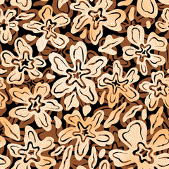 Seamless pattern with flowers. Illustration on a bright background.