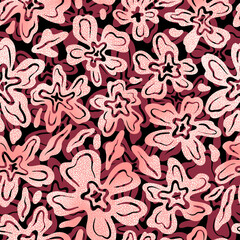 Seamless pattern with flowers. Illustration on a bright background.