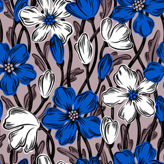 Seamless pattern with flowers.