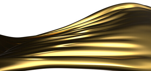 Golden Luxury: Abstract 3D Gold Cloth Illustration for Sumptuous Designs