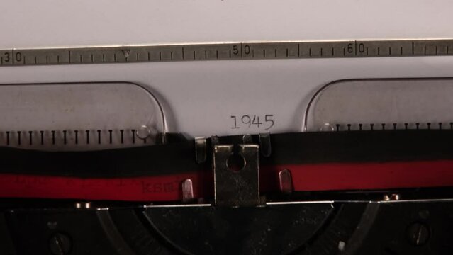 1945 on typewriter 4k quality