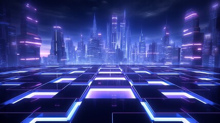 A cool background is the backdrop for this 3d rendering of futuristic sci-fi techno lights.