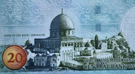algunos billetes actuales de Jordania