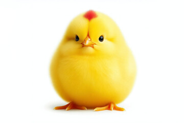 Obraz premium yellow chicken isolated on solid white background. ai generative