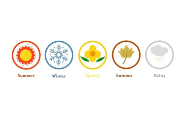 5 Seasons icons logo design