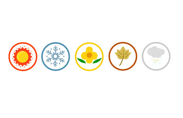 5 Seasons icons logo design