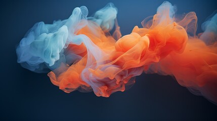 Clouds that are abstractly blue and orange.