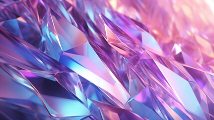 The background of the image is an abstract geometric crystal with an iridescent texture and liquid 3d render. - obrazy, fototapety, plakaty