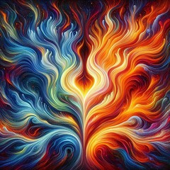 Obraz premium Twin flame couple. Soulmates. The concept of magical, esoteric, tantric, spiritual love. Connection between souls. Illustration for websites and much more. Created using generative ai tools.