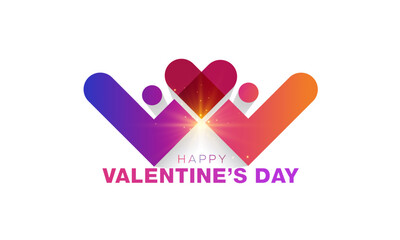Valentine's day celebration background with couple sign symbol and heart pattern. Happy valentines day text.