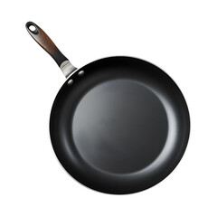 Empty Frying pan topview isolated on transparent background