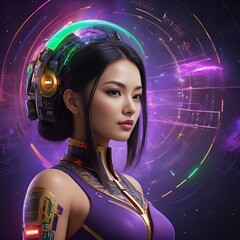 Futuristic Science Fiction Space Woman Astronaut