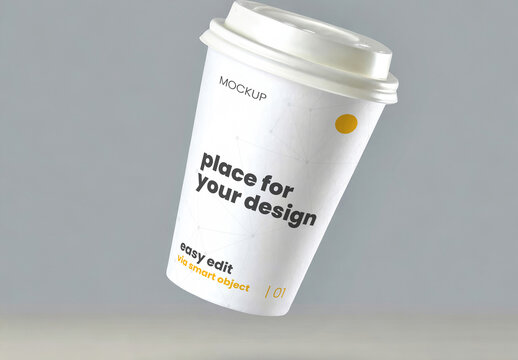 Coffee Cup Take Away Floating Mockup 01