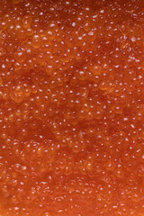 fresh, delicious red caviar. Close-up