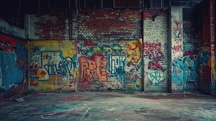 Graffiti-Filled Empty Room