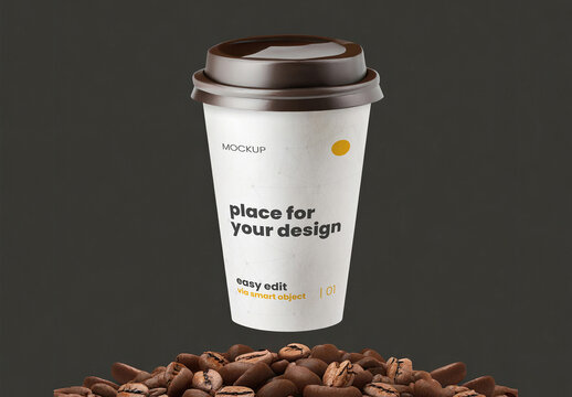 Coffee Cup Take Away Floating Mockup 08