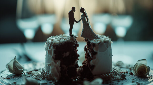 Die Hochzeitstorte zeigte die Scheidung