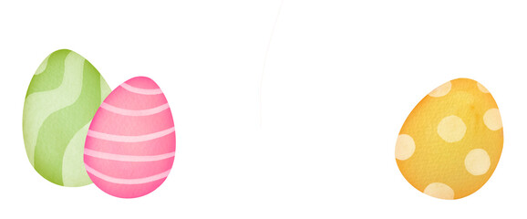 easter eggs on a transparent background. There is an empty space for the text of congratulations on Easter