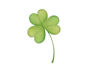 hand drawn watercolor illustration with clover isolated on transparent background. symbol of good luck, the Irish holiday of St. Patrick's Day on March 17th