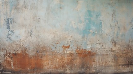A wall that has texture and a grungy painting on it