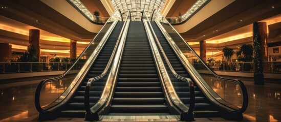 The escalator in a mall