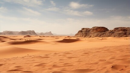 Fototapeta na wymiar A vast expanse of sand dunes in the middle of a desert